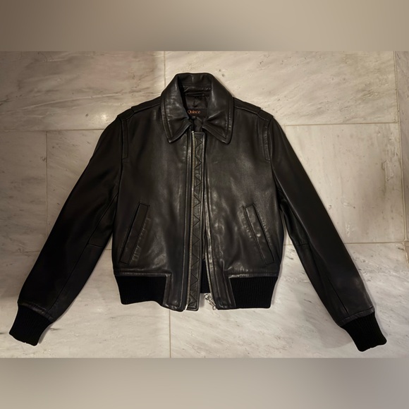 Quince Jackets & Blazers - Quince Black Leather Bomber Jacket